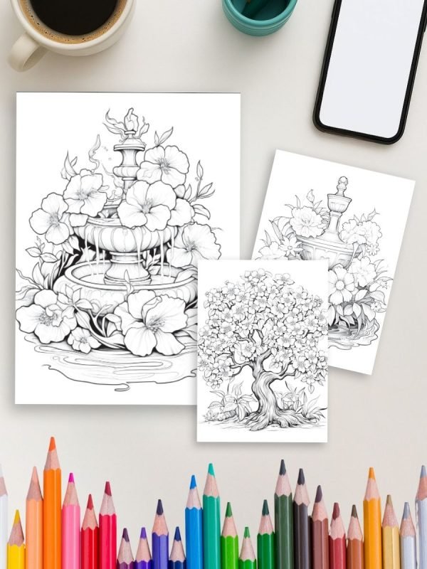 Blossoms & Fountains – 50 Trees and Garden Scenes - Image 5
